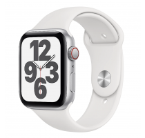product image: Apple Watch SE Aluminiumgehäuse silber 40mm mit Sportarmband weiß (GPS + Cellular)